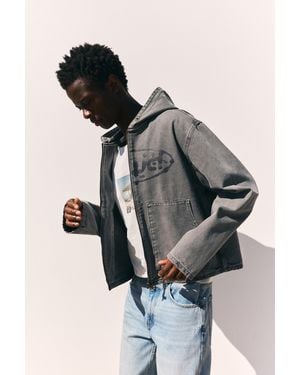 Pull&Bear Stwd Hooded Jacket - Grey