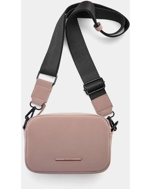 Pull&Bear Rubberised Mini Crossbody Bag - Pink