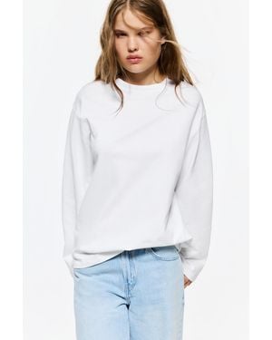 Pull&Bear Oversize Long Sleeve T-Shirt - White