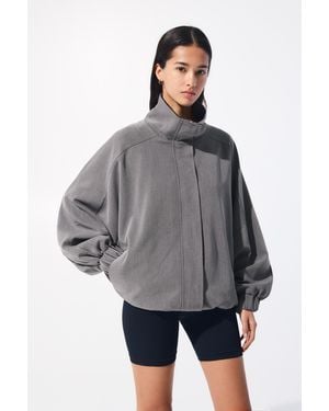 Pull&Bear Oversize High Neck Jacket - Grey