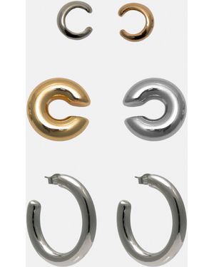 Pull&Bear Pack Earcuffs Und Creolen - Weiß