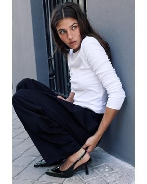 Pull&Bear Patent Slingback Heels - Grey