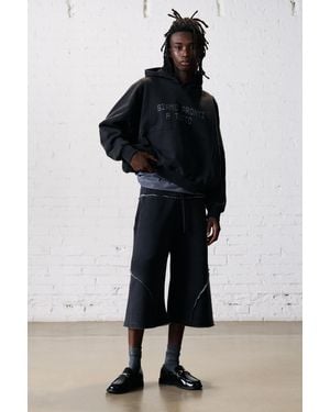 Pull&Bear Stwd Jogger Bermuda Shorts With Seams - Black