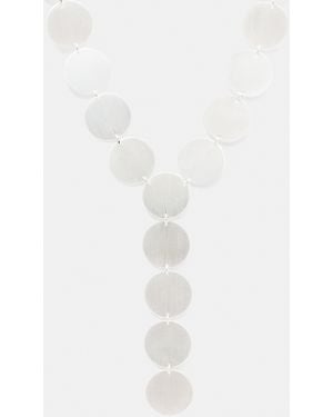Pull&Bear Lariat-Halskette Mit Kreisen - Weiß