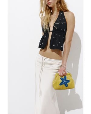 Pull&Bear Clutch Mit Perlen - Gelb