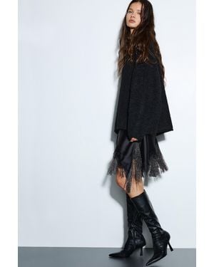 Pull&Bear Stretch High-Heel Knee-High Boots - Black