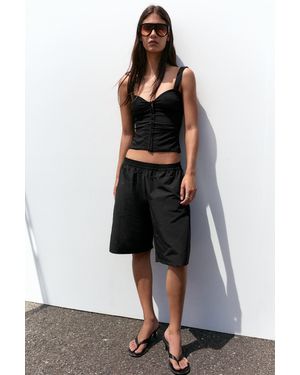Pull&Bear Schwarze Bermudashorts Mit Elastischem Bund