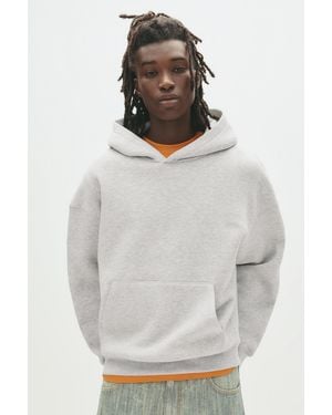 Pull&Bear Stwd Embroidered Hoodie - Grey