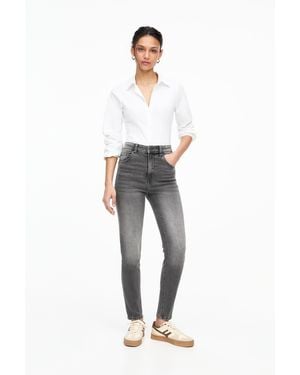 Pull&Bear High Waisted Skinny Jeans - Grey