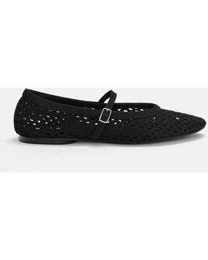 Pull&Bear Crochet Ballet Flats - Black
