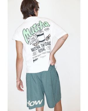 Pull&Bear Stwd Matcha Graphic T-Shirt - White