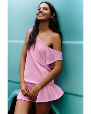 Pull&Bear Asymmetric Knit Top - Pink