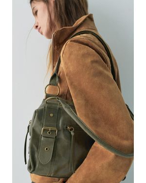 Pull&Bear Shoulder Bag With Buckles - Green