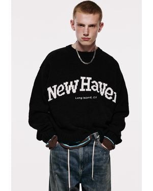 Pull&Bear Graphic Jumper - Black
