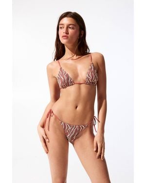Pull&Bear Bikinislip Mit Zebramuster - Braun