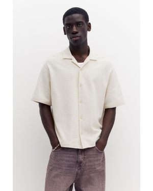 Pull&Bear Terrycloth Short Sleeve Shirt - White