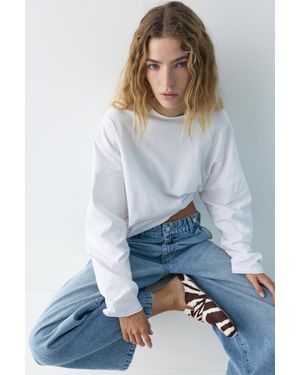 Pull&Bear Cowhide Fur Buckle Clogs - Grey