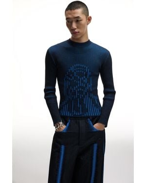 Pull&Bear Chet Lo Knit Plated Jumper - Blue