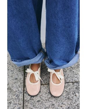 Pull&Bear Sporty Bow Ballerina Flats - Blue