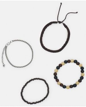 Pull&Bear 4-Pack Of Bracelets - White