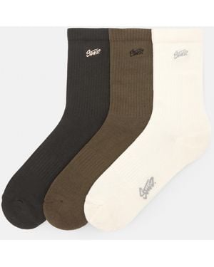 Pull&Bear Stwd Embroidered Long Socks - Black