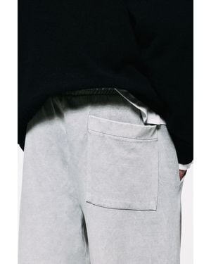 Pull&Bear Washed-Effect Jogger Trousers - Black