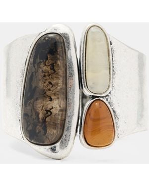 Pull&Bear Rigid Stone Cuff Bracelet - White