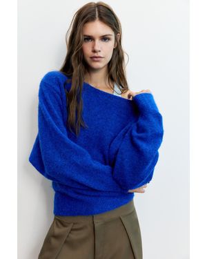 Pull&Bear Asymmetric Knit Jumper - Blue