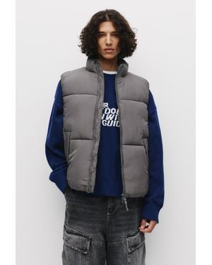 Pull&Bear Stwd Puffer Vest - Blue