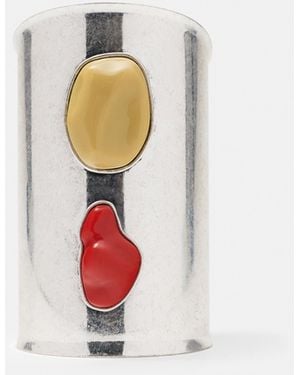 Pull&Bear Coloured Stone Cuff Bracelet - White