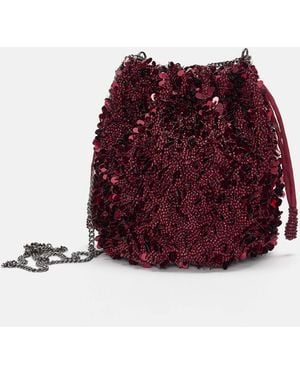 Pull&Bear Beaded Bucket Bag - Red