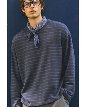 Pull&Bear T-Shirt, Lange Ärmel, Gestreift - Blau