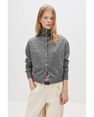 Pull&Bear Strickjacke Mit Stehkragen Und Knöpfen - Grau