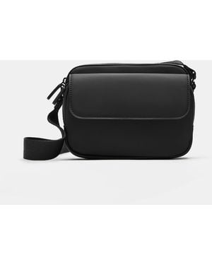 Pull&Bear Rubberised Crossbody Bag - Black