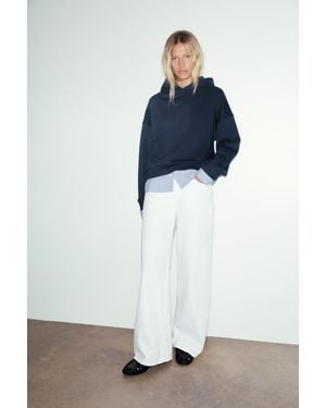 Pull&Bear Combined Hoodie - Blue