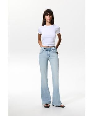Pull&Bear Low-Waist Bootcut Jeans - Blue
