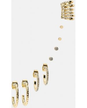 Pull&Bear Pack Of Ear Cuff Earrings - White