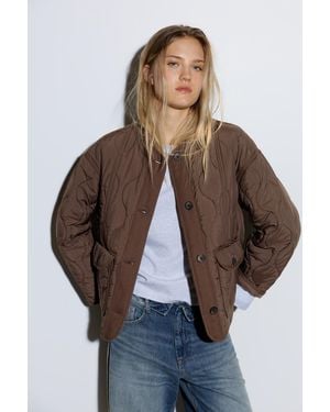 Pull&Bear Puffer Jacket With Pockets - Blue