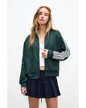 Pull&Bear Tracksuit Jacket With Side Stripes - Green