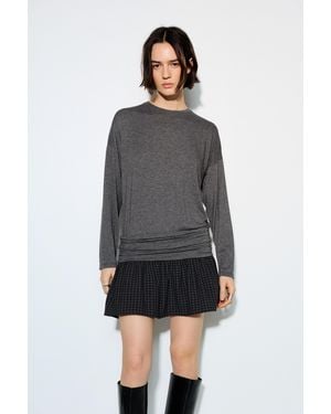 Pull&Bear Combined Checked Short Dress - Grey