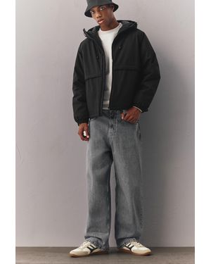 Pull&Bear High Neck Puffer Jacket - Grey