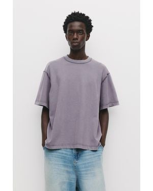 Pull&Bear Soft-Touch Boxy-Fit T-Shirt - Purple