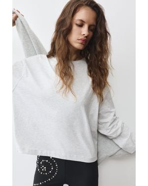 Pull&Bear Boxy-Fit Long Sleeve T-Shirt - Grey