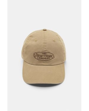 Pull&Bear Embroidered New York Cap - Natural