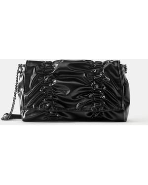 Pull&Bear Gathered Bag - Black