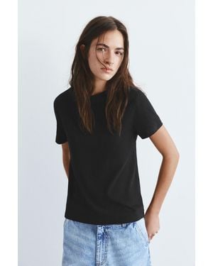 Pull&Bear Short Sleeve T-Shirt 100% Cotton - Black