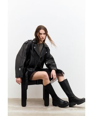 Pull&Bear Chunky Tall Boots - Black