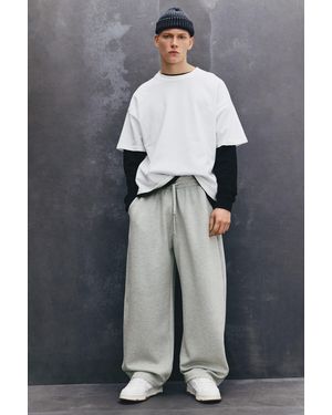 Pull&Bear Balloon Interlock Tracksuit Bottoms - Grey