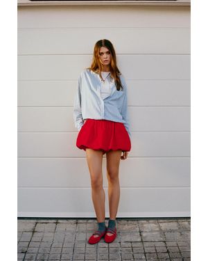 Pull&Bear Balloon Mini Skirt - Red
