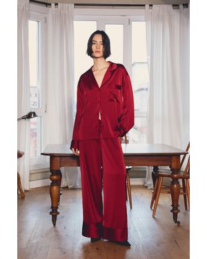 Pull&Bear Bordeauxfarbener Pyjama - Rot